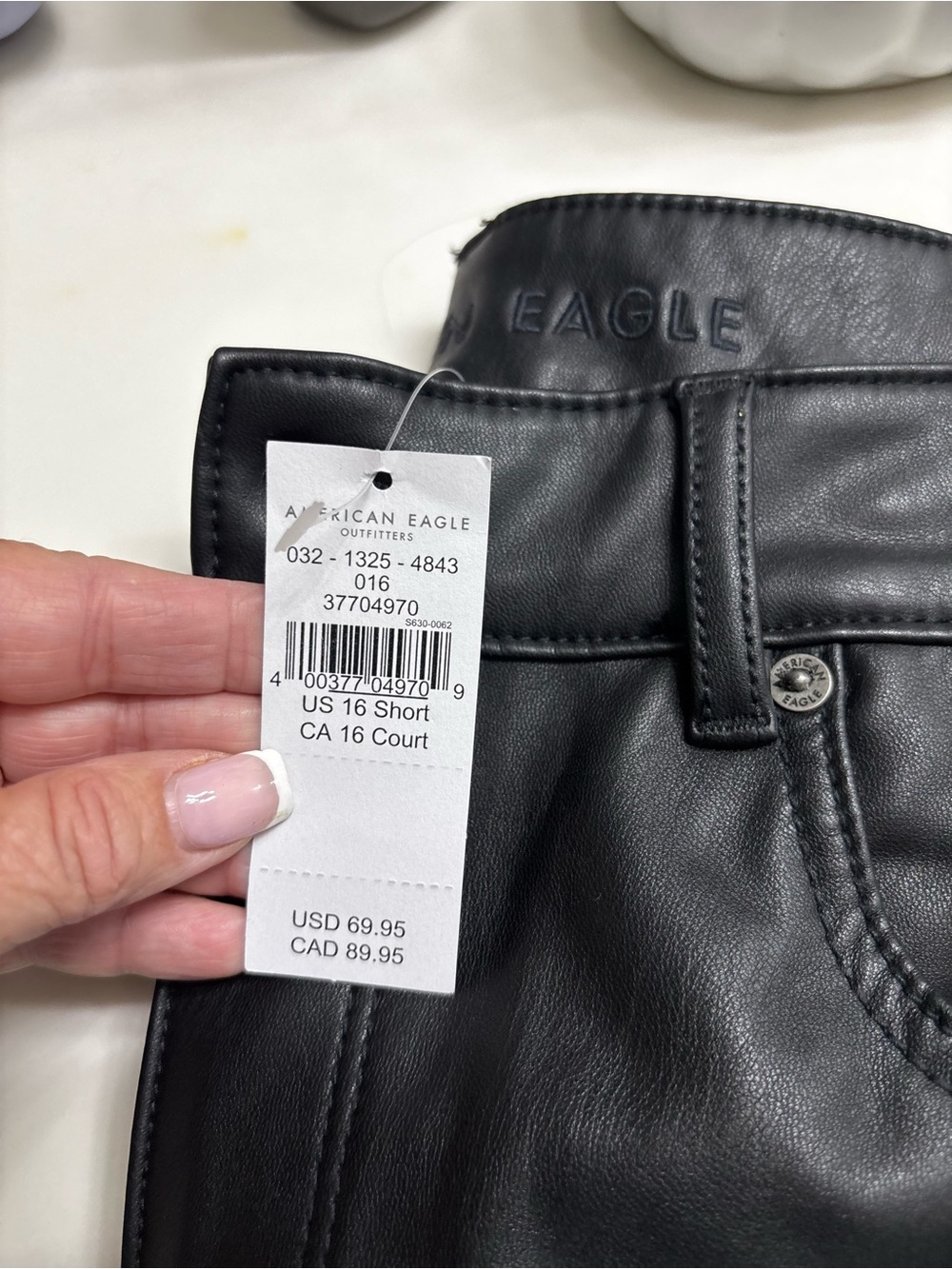 American Eagle Black Faux Leather pants